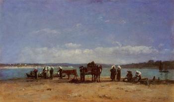 尤金 佈丹 Brittany, Fishermen's Wives on the Shore 尤金 佈丹 Brittany, Fishermen's Wives on the Shore